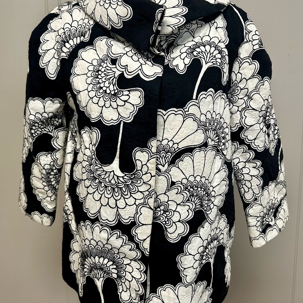 Kate Spade Black and White Floral Jacket
